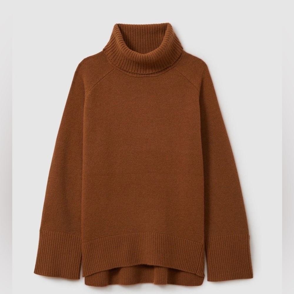NWT Reiss Toffee Eliza Wool-Cashmere Turtleneck Sweater XS